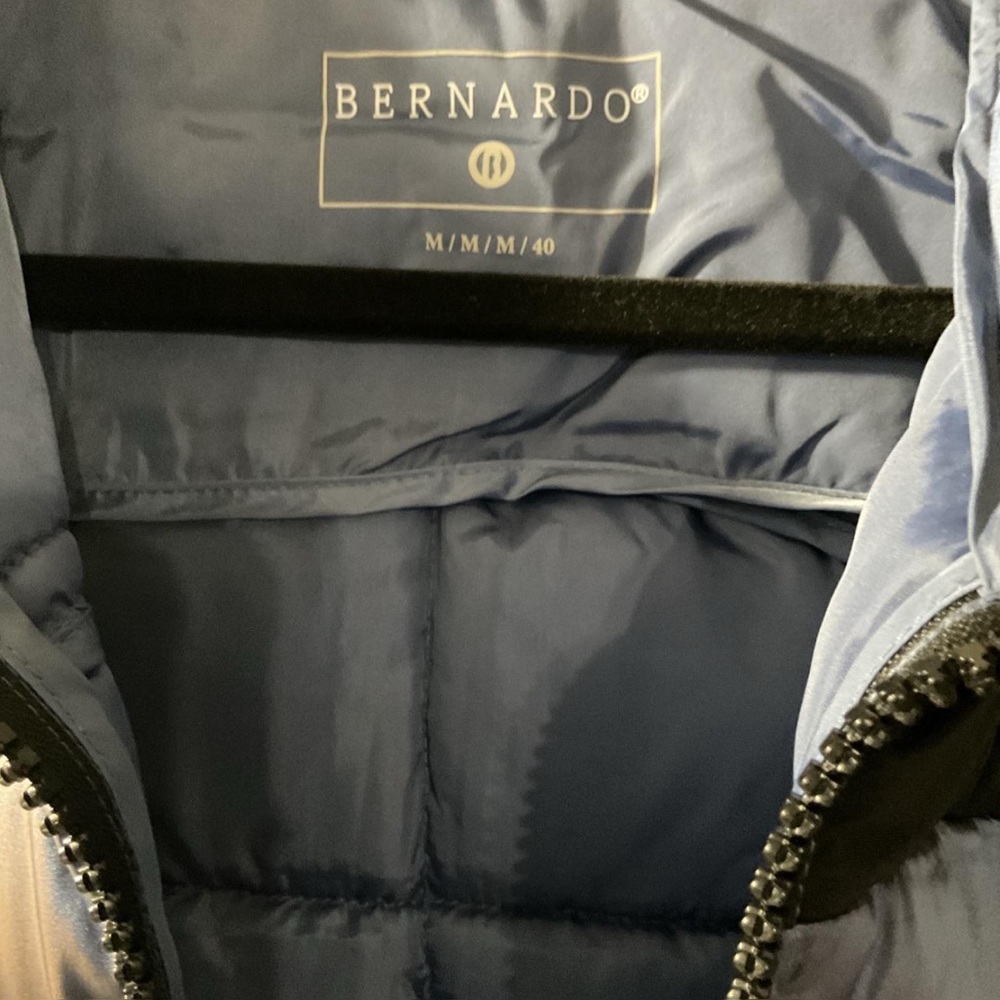 Bernardo Quilted Hooded Vest in Black and Purple - Picture 4 of 5